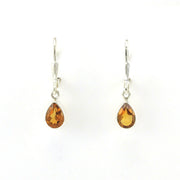 Alt View Sterling Silver Citrine 5x7mm Tear Dangle Earrings