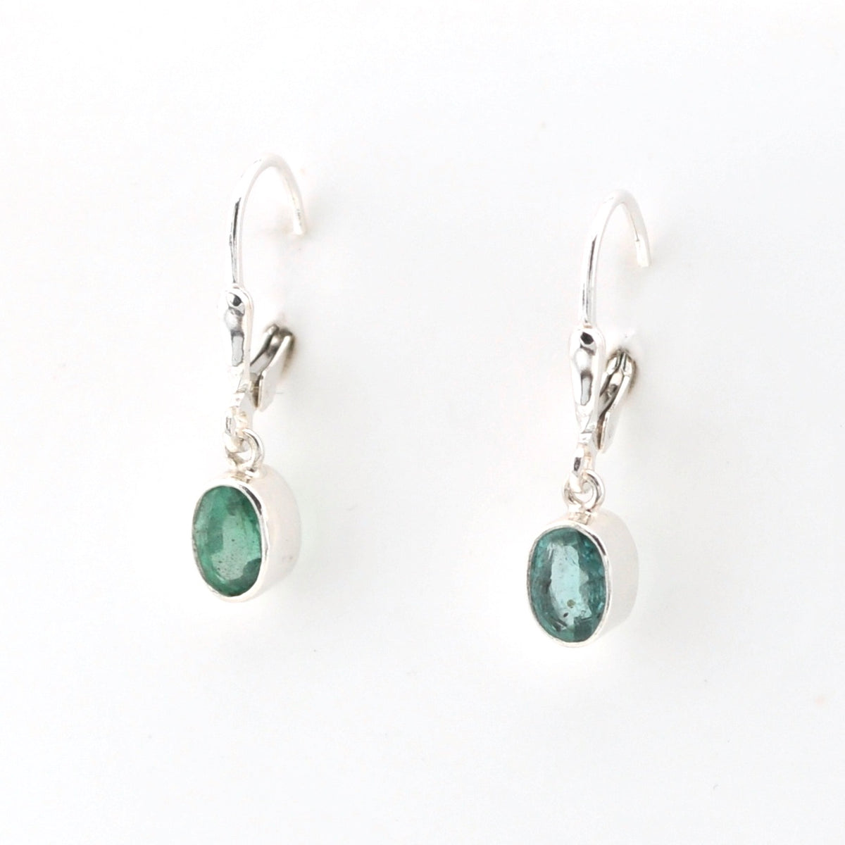 Emerald 4x6mm Oval Dangle Earrings