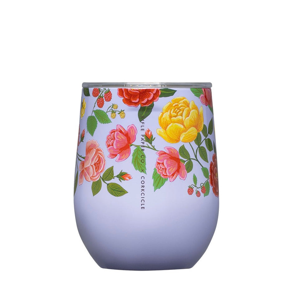 Roses Purple 12oz Stemless