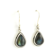 Alt View Sterling Silver Labradorite Tear Dangle Earrings