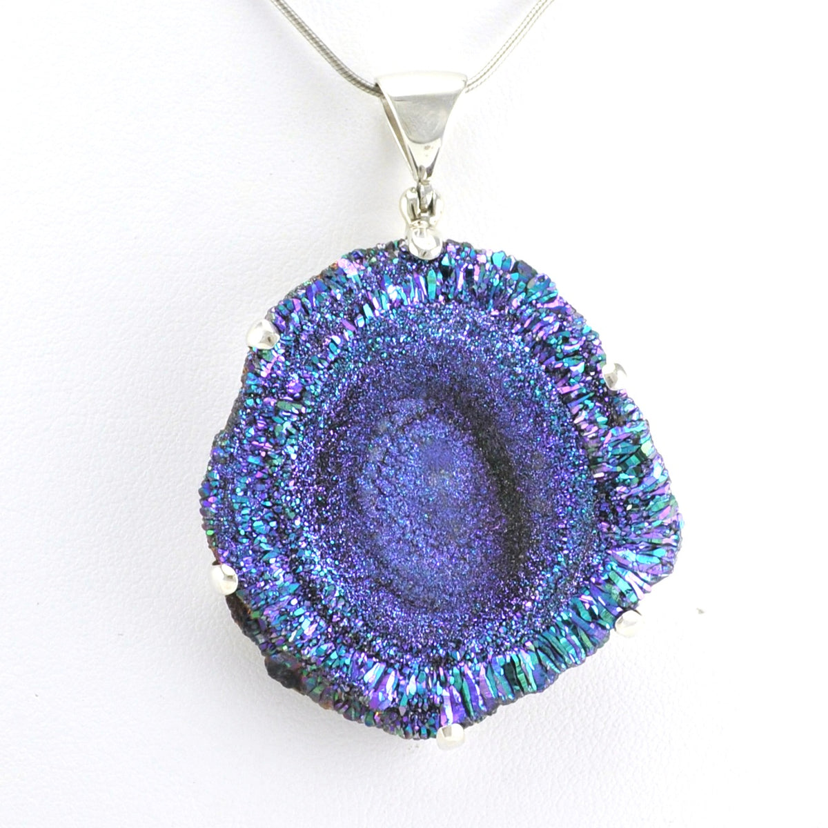Alt View Sterling Silver Desert Druzy Rosette Pendant