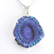 Alt View Sterling Silver Desert Druzy Rosette Pendant