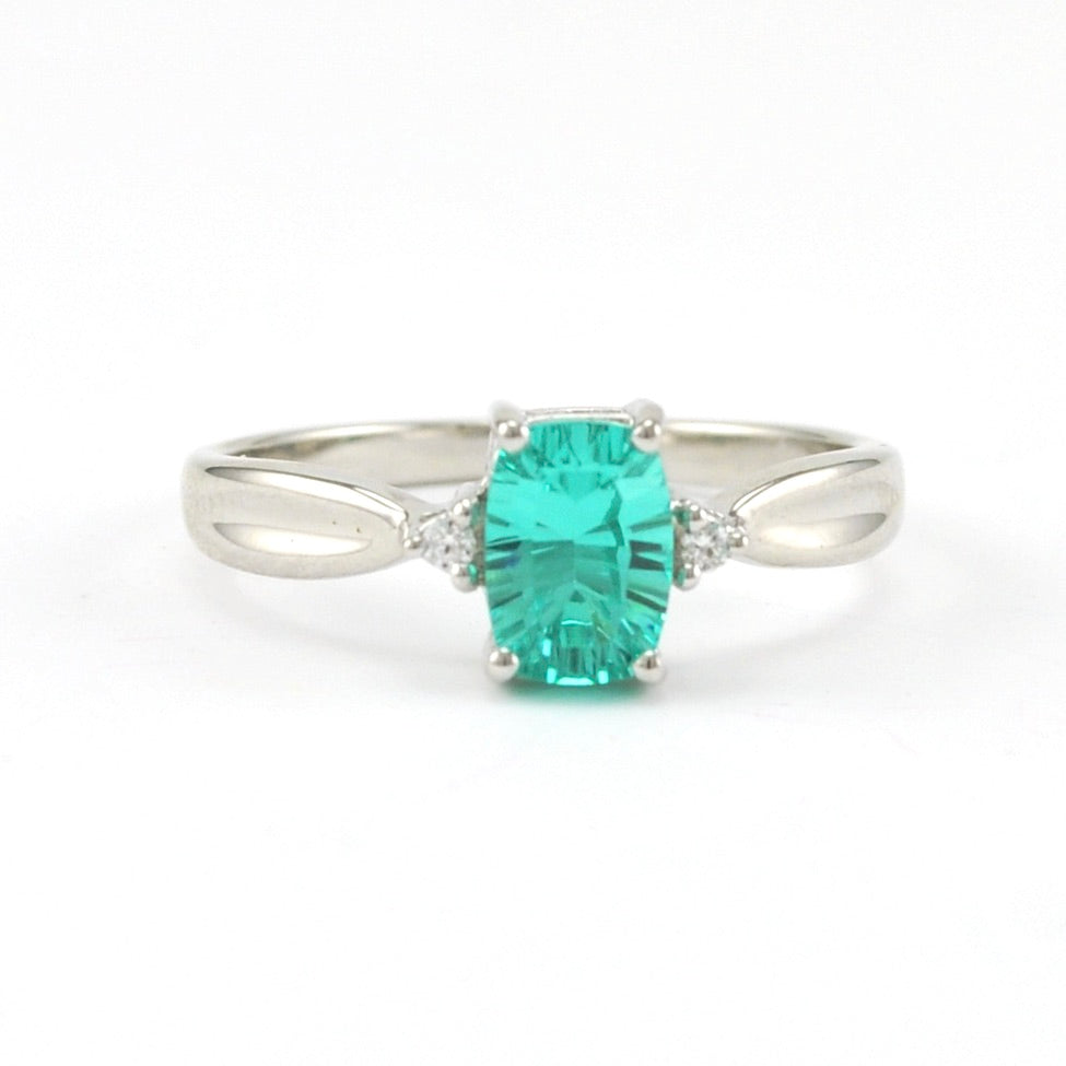 Sterling Silver Paraiba Garnet 1.3ct Oval CZ Ring