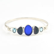 Silver Cobalt Sea Glass Opal Blue Topaz Bracelet