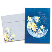 Greeting card with floral design and envelope on a white background