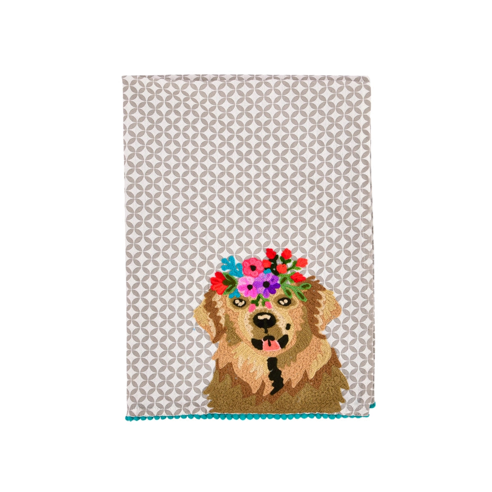 Friendly Golden Retriever Tea Towel