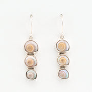 Pair of shell earrings on a white background