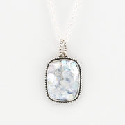 Front View Roman Glass Rectangle Necklace 15395