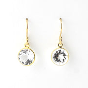 Front View Vermeil White Topaz Bezel Dangles