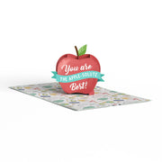 Full View Amazing Teacher Apple Pop Up Card