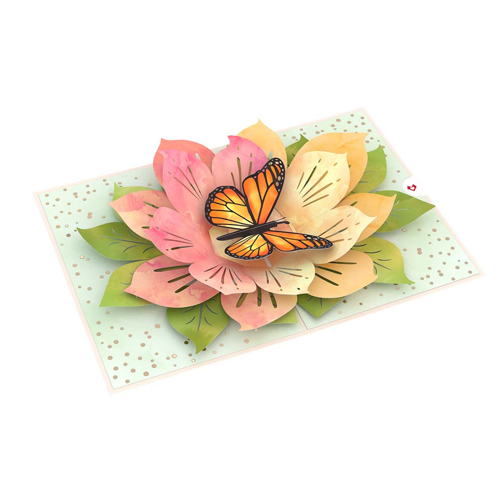 Full View Monarch Butterfly Bloom Pop Up Card