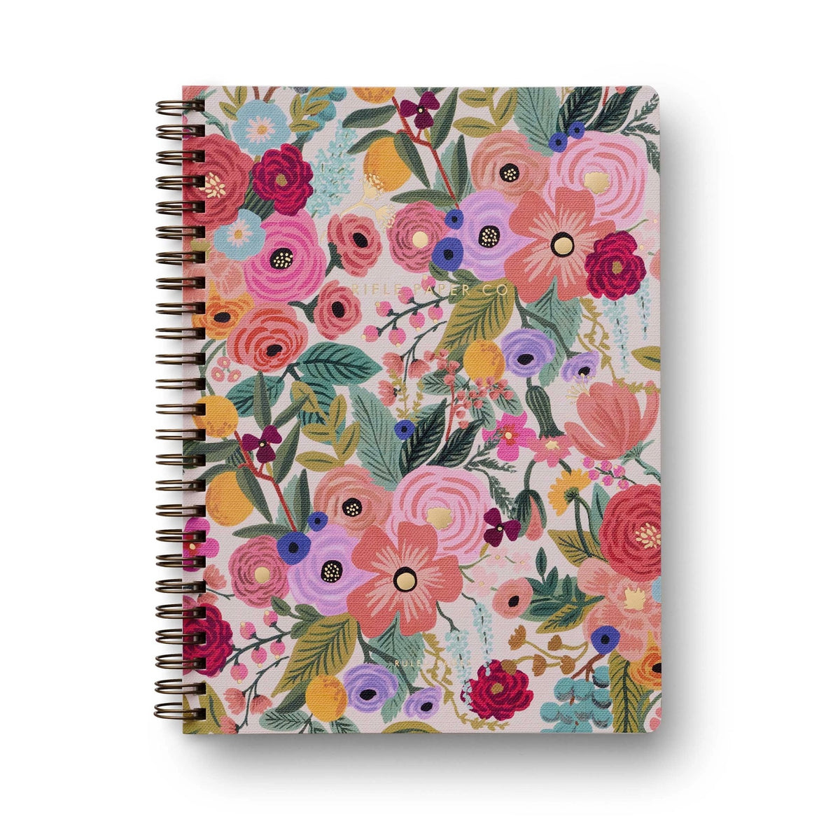 Floral patterned notebook with a white background