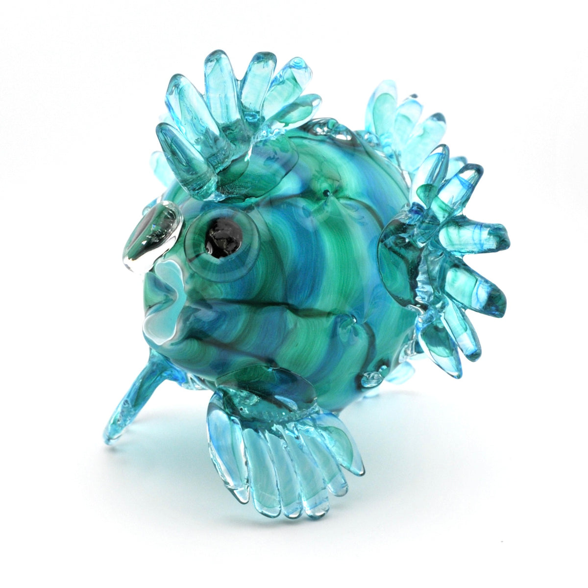Glass Puffer Fish Aqua Green