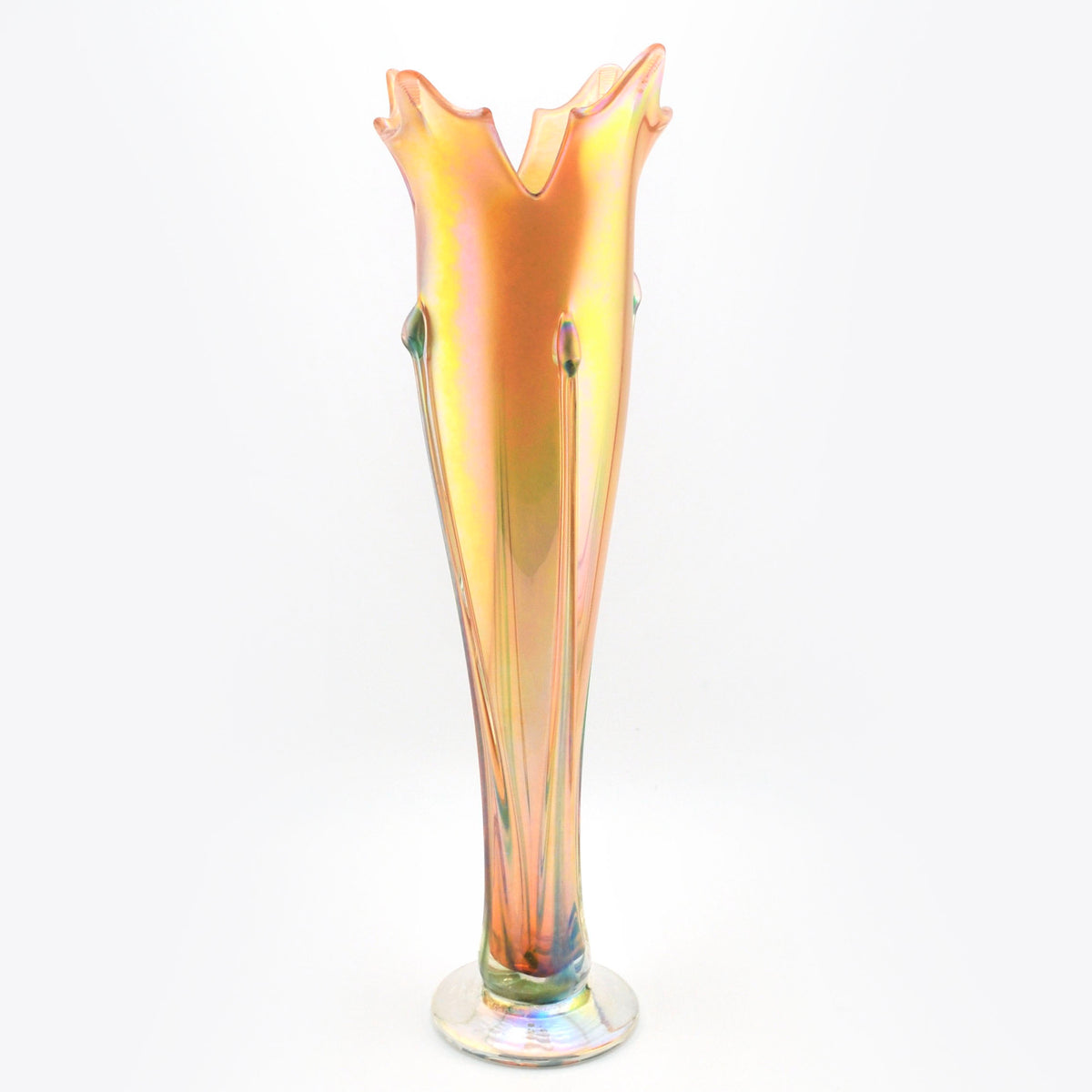 Glass Salmon Flower Vase
