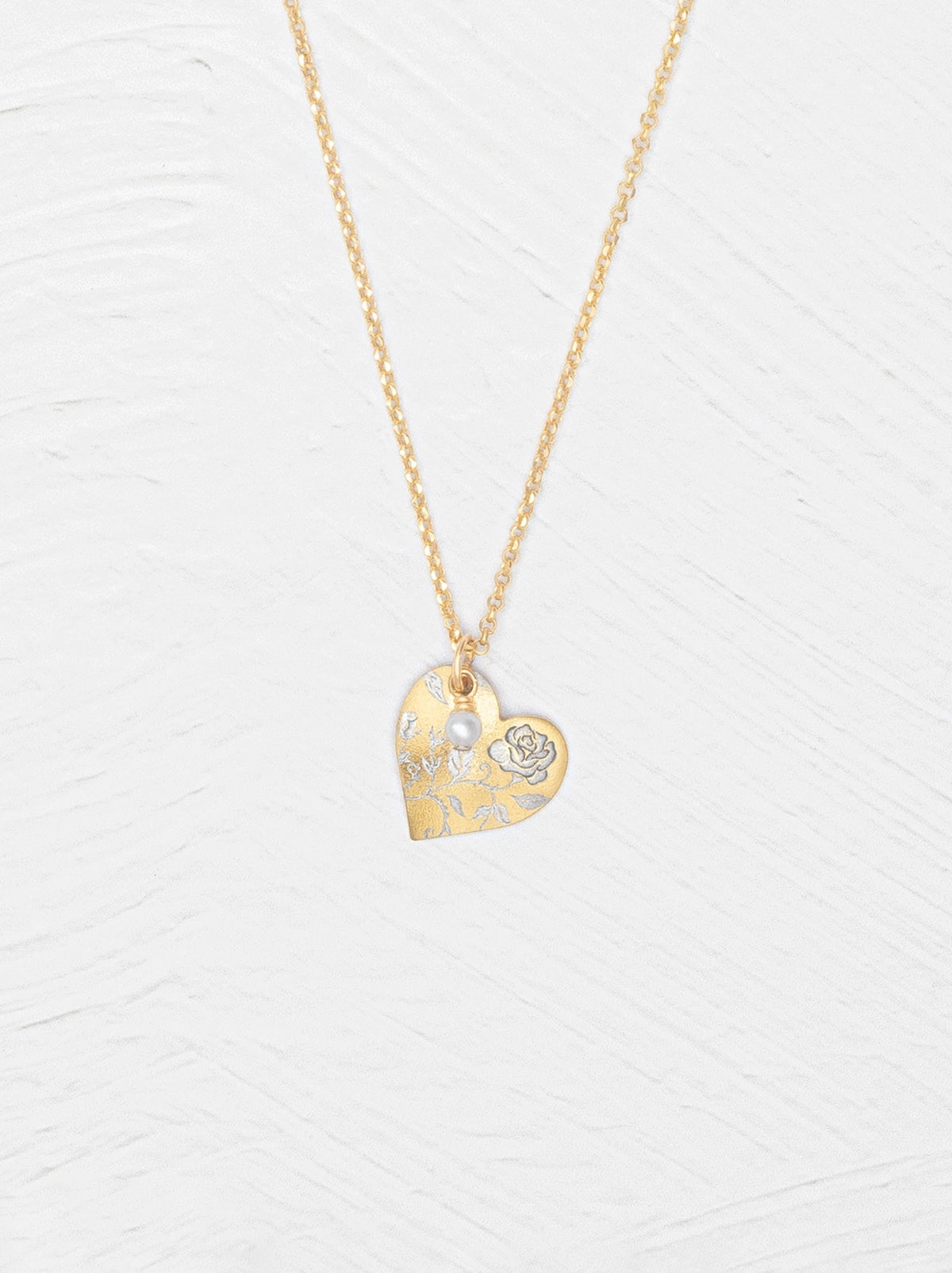 Gold Budding Heart Pendant Necklace