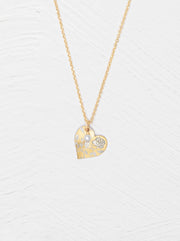 Gold Budding Heart Pendant Necklace