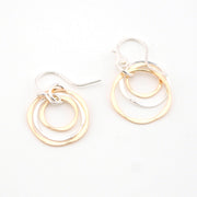 Gold Fill and Silver Triple Circle Earrings