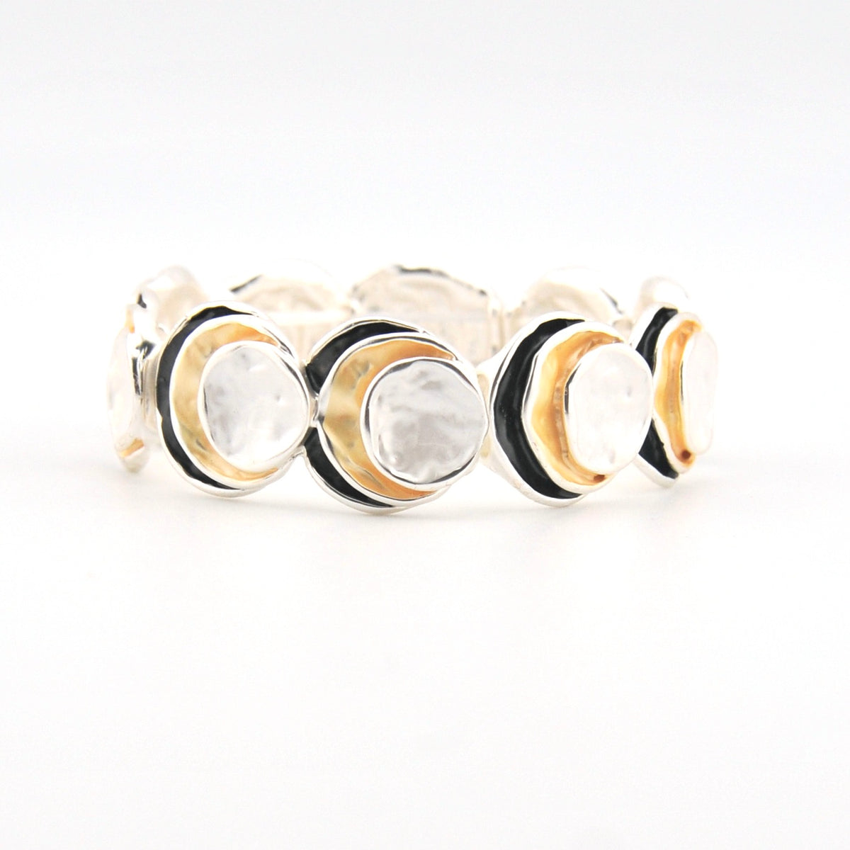 Gold Silver Layered Circle Bracelet