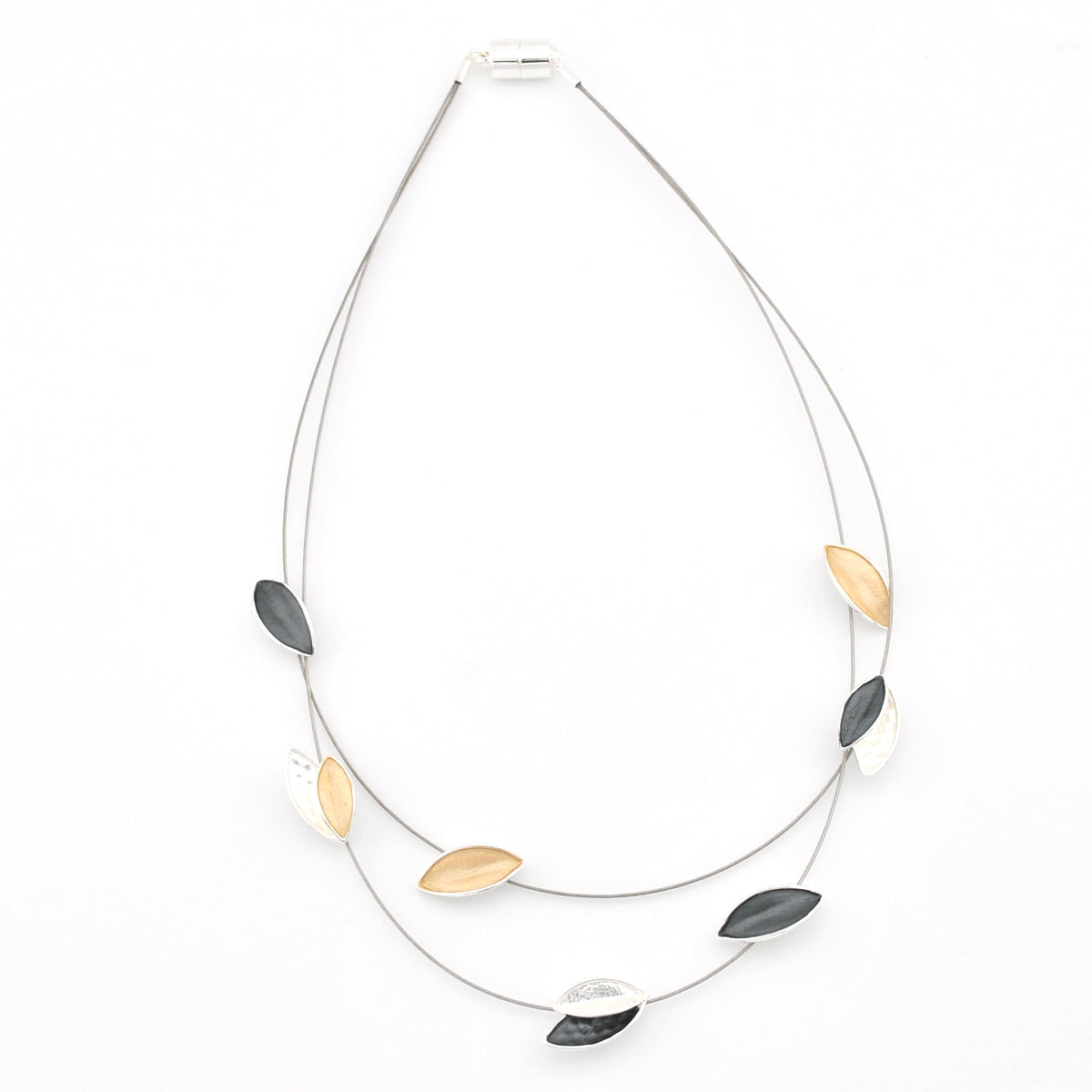 Gold Silver Leaf Necklace