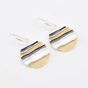 Gold Silver Ocean Waves Earrings