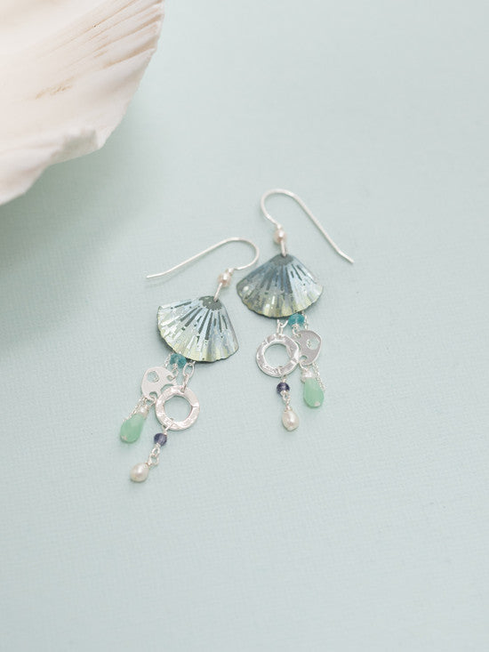 Alt View Sage Silver Seashore Treasure Earrings