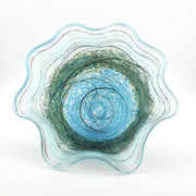 Inside View Silver Green Lightning Fluted Bowl