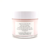 Cosmetic jar with label on a white background