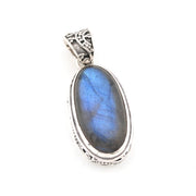 Labradorite 12x24mm Oval Bali Pendant