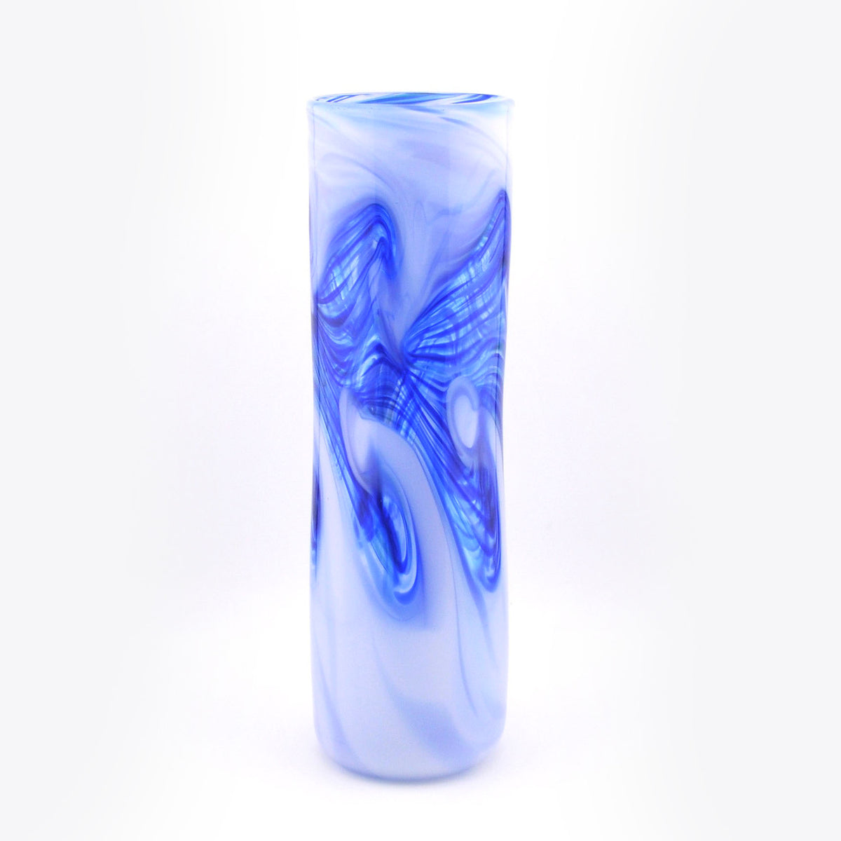 Large White Ocean Cylinder Glass Vase