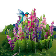 Lupine Hummingbird Pop Up Card