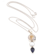 Malabar Shell Pearl Iolite Necklace