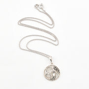 Mermaid with Starfish Round Necklace