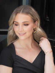 Model View Gold Mila Earrings