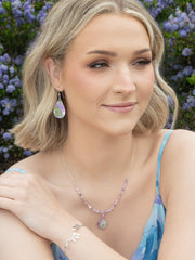 Model with Violet Cynthia Earrings