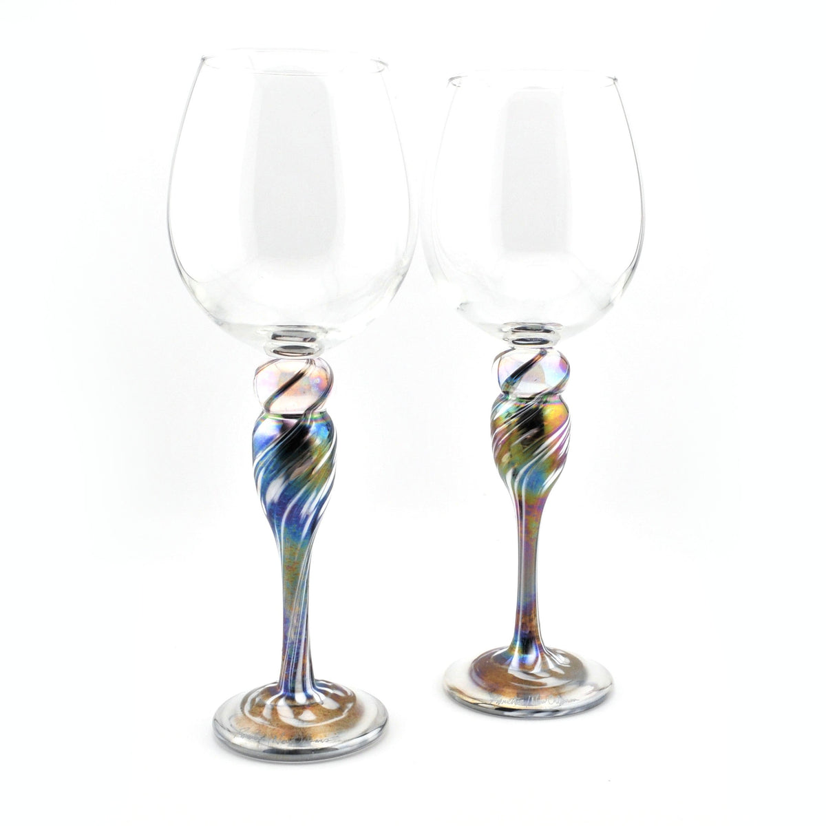 Pair of Mardi Gras Wine Glasses
