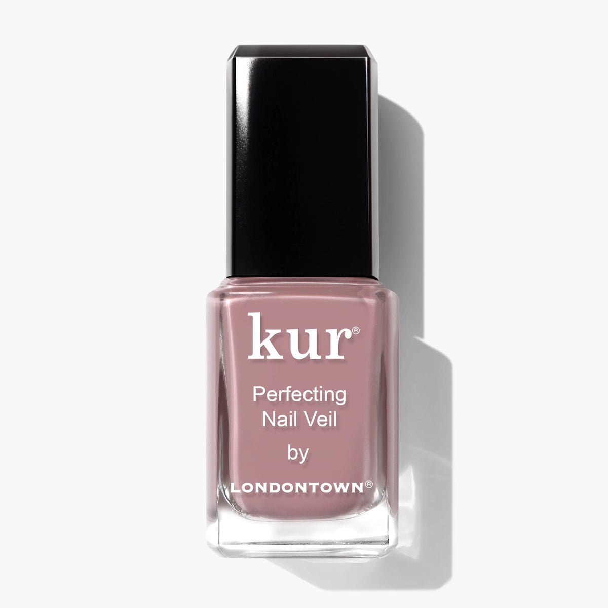 Nail polish bottle with 'kur' and 'Londontown' branding on a white background