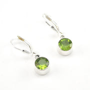 Peridot 7mm Round Dangle Earrings