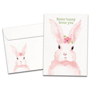 Pink Bunny Easter Greeting Card
