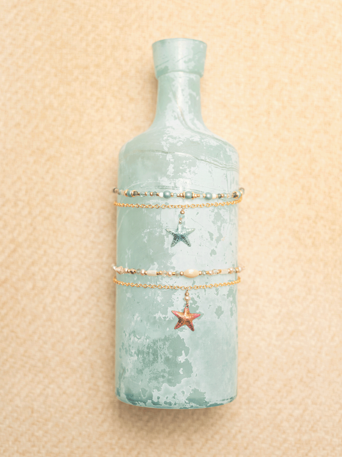 Alt View Seashore Blue Carmel Beaded Bracelet