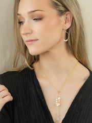 Model View White Gala Lariat Necklace