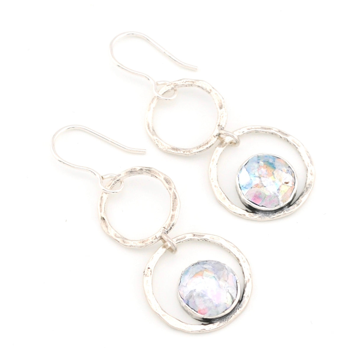 Roman Glass Double Circle Earrings 18602