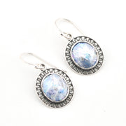Roman Glass Oval Dangle Earrings 15394