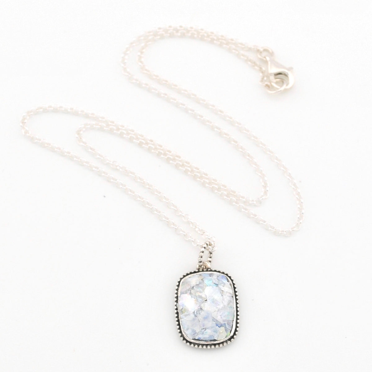 Roman Glass Rectangle Necklace 15395