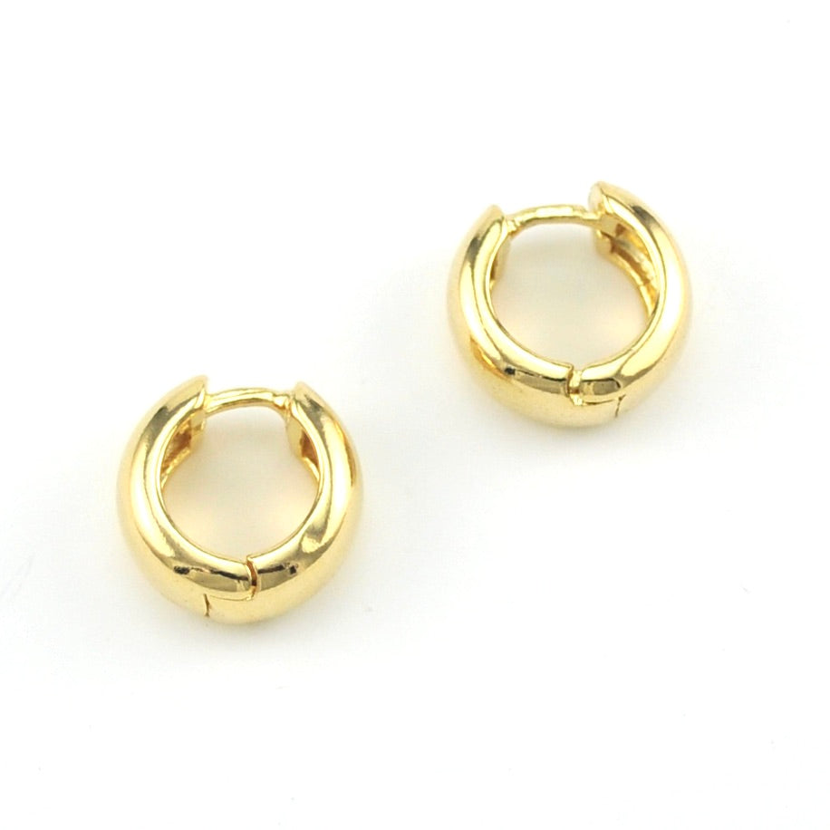 Side View 18k Gold Fill Wide 16mm Hoop Earrings