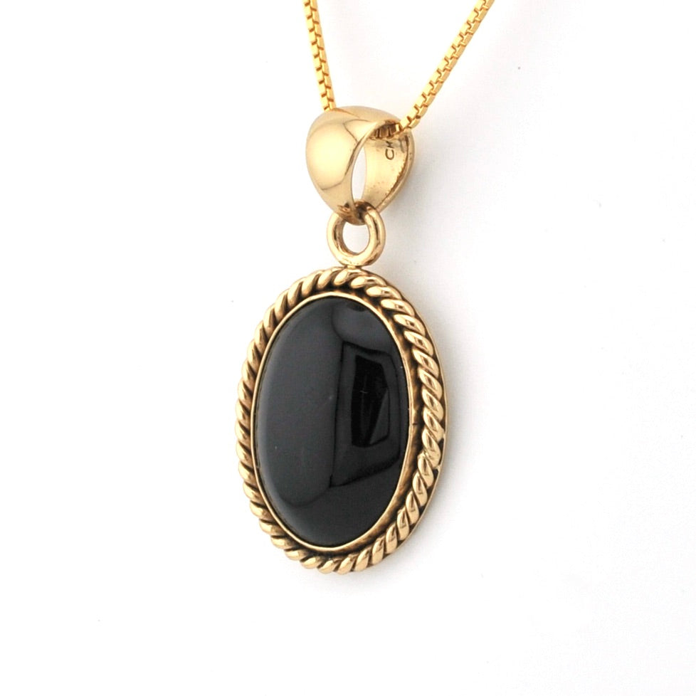 Alchemía Black Onyx Oval Rope Pendant