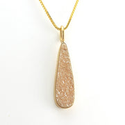 Side View Champagne Druzy Agate Tear Pendant