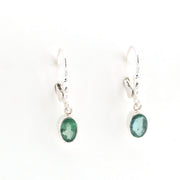 Side View Emerald 4x6mm Oval Dangle Earrings