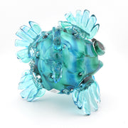Side View Glass Puffer Fish Aqua Green
