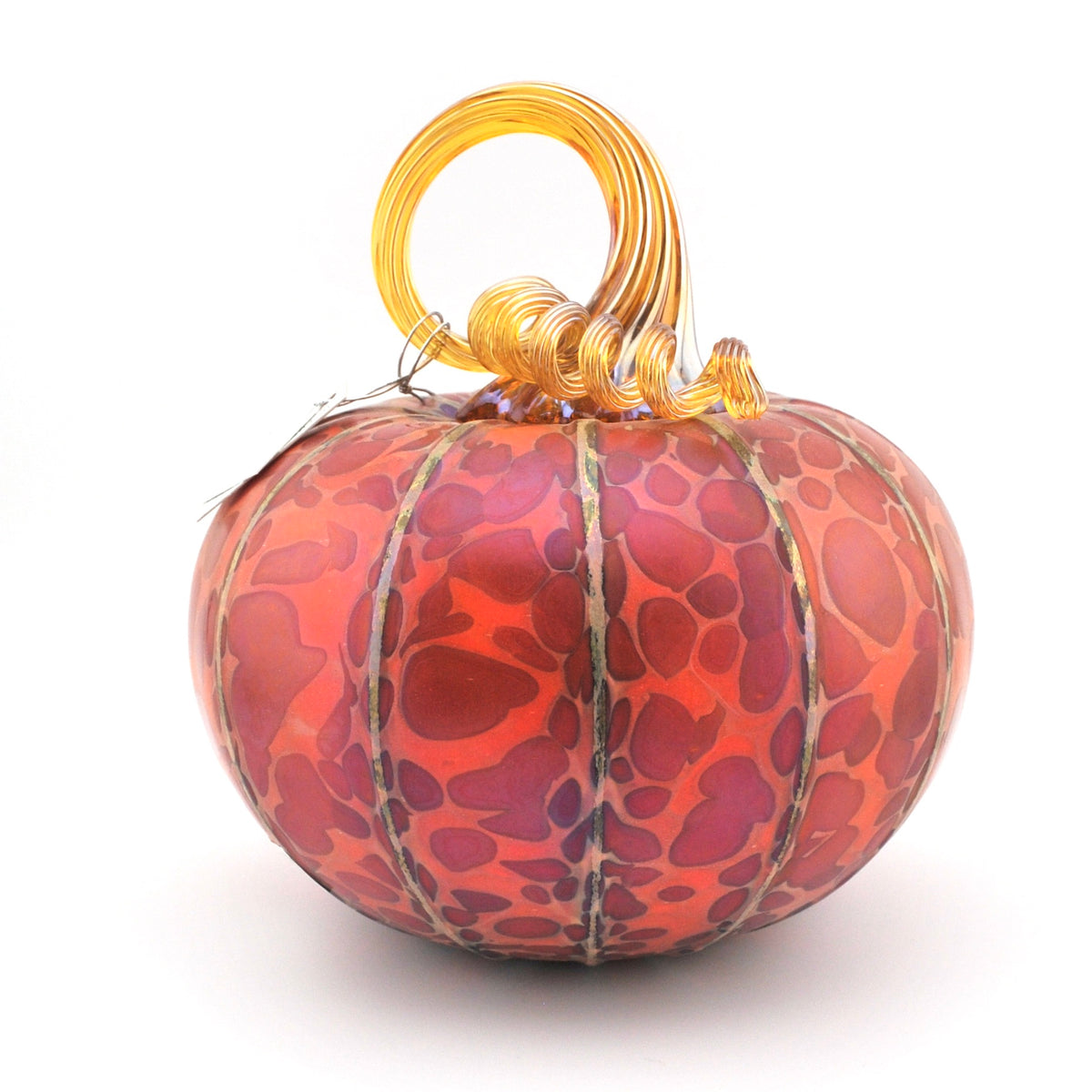 Side View Large Sierra Red Glass Pumpkin