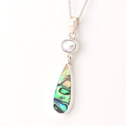 Side View Pearl Abalone Tear Necklace